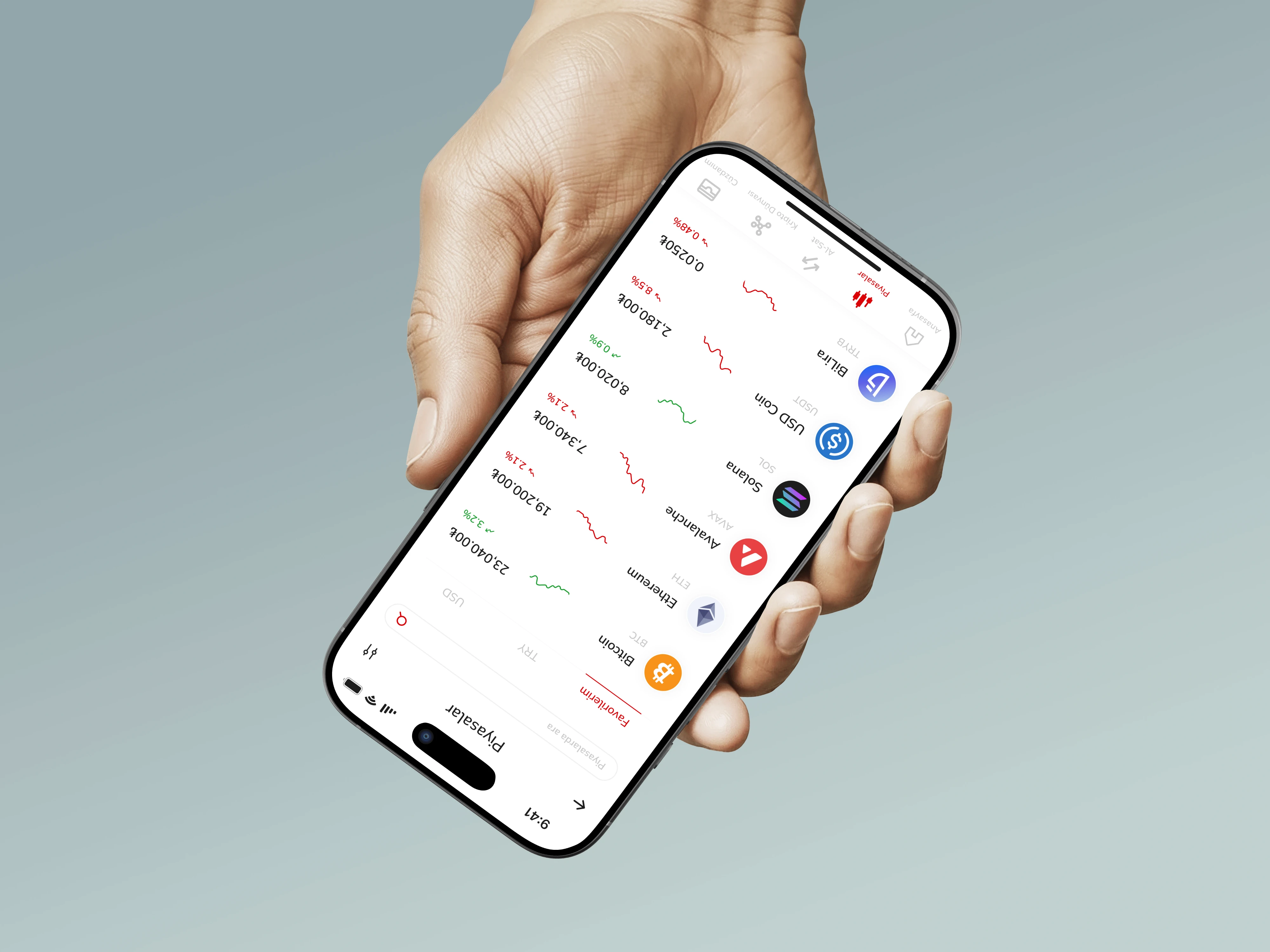 A phone showing an app design